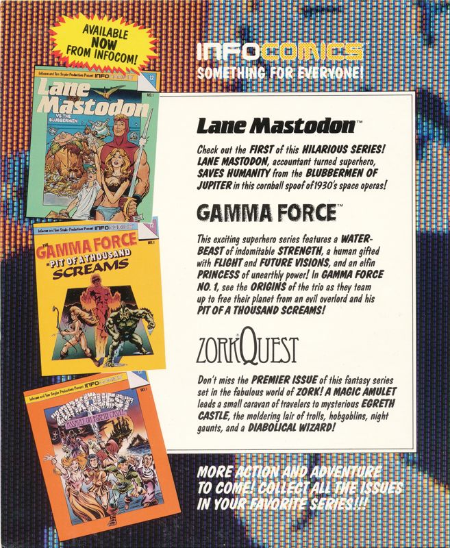 Inside Cover for Lane Mastodon vs. the Blubbermen (Commodore 64) (Folder packaging): Left Side