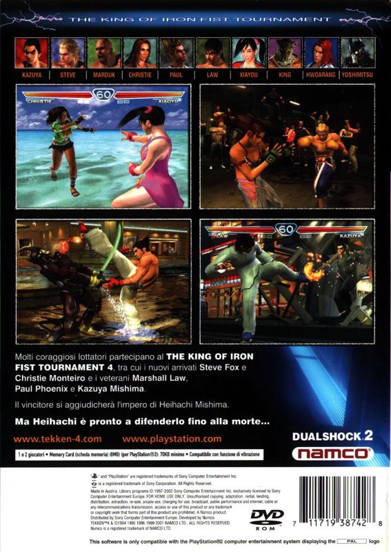 Back Cover for Tekken 4 (PlayStation 2)
