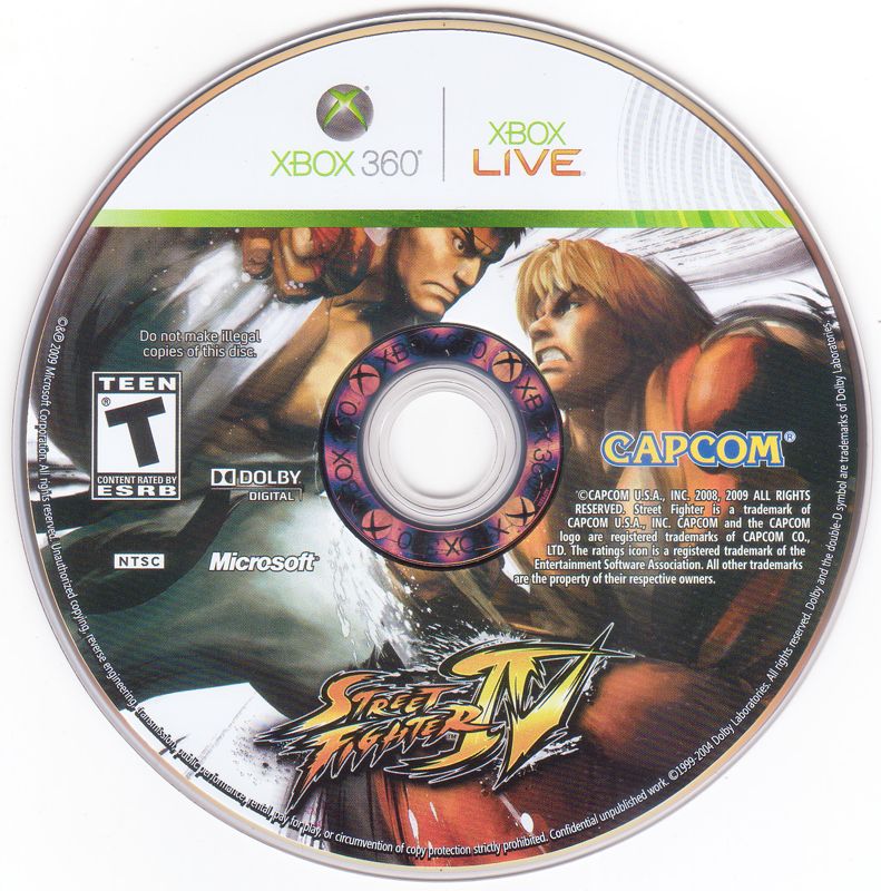 Media for Street Fighter IV (Collector's Edition) (Xbox 360): Game disc
