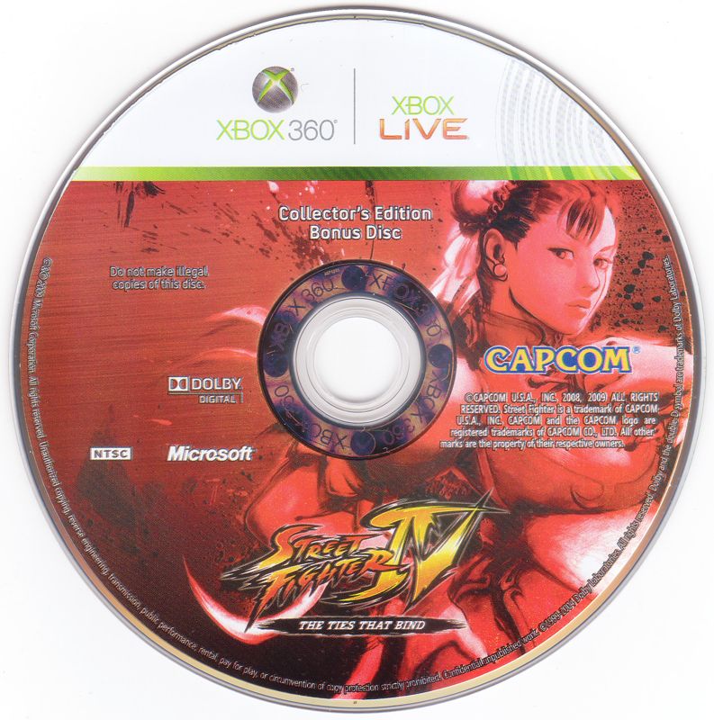 Media for Street Fighter IV (Collector's Edition) (Xbox 360): Bonus Video disc