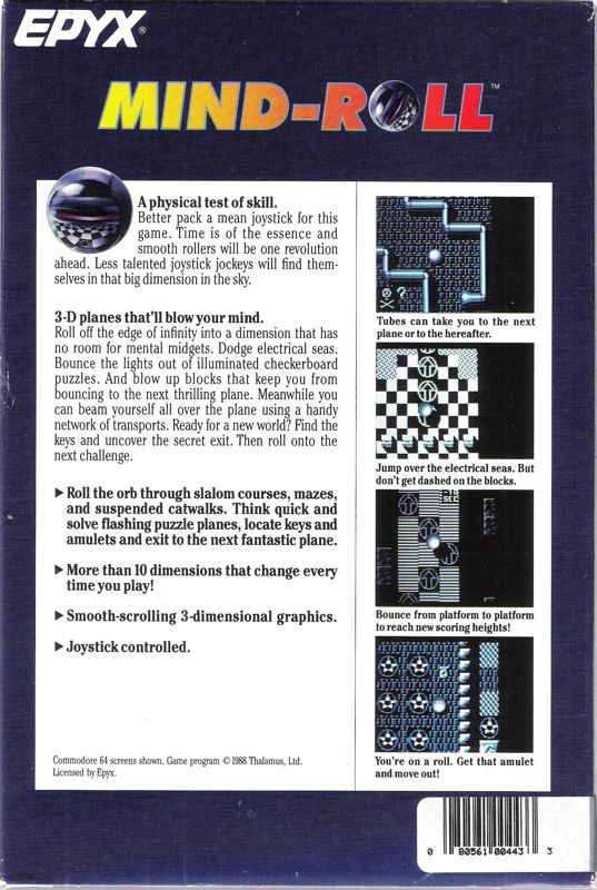 Back Cover for Mind-Roll (DOS) (5.25" release)