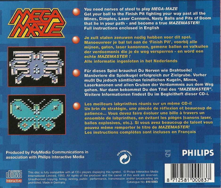 Back Cover for Mega Maze (CD-i)