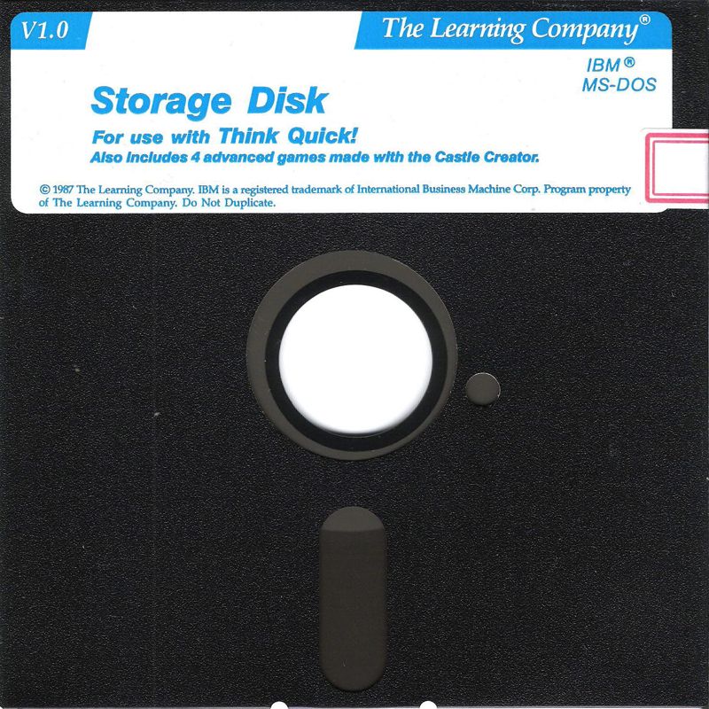 Media for Think Quick! (DOS) (5.25" disk release (Version 1.0)): Storage Disk