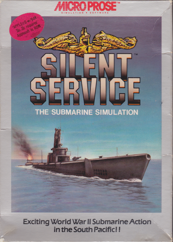 Front Cover for Silent Service (Apple II) (Original 1985 release)