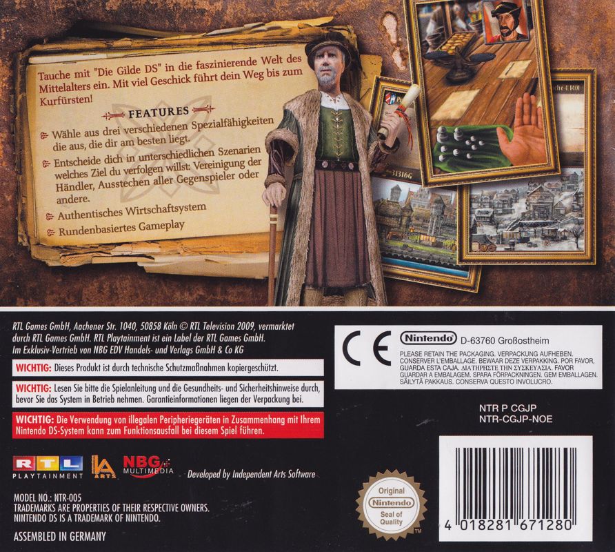 Back Cover for The Guild DS (Nintendo DS)