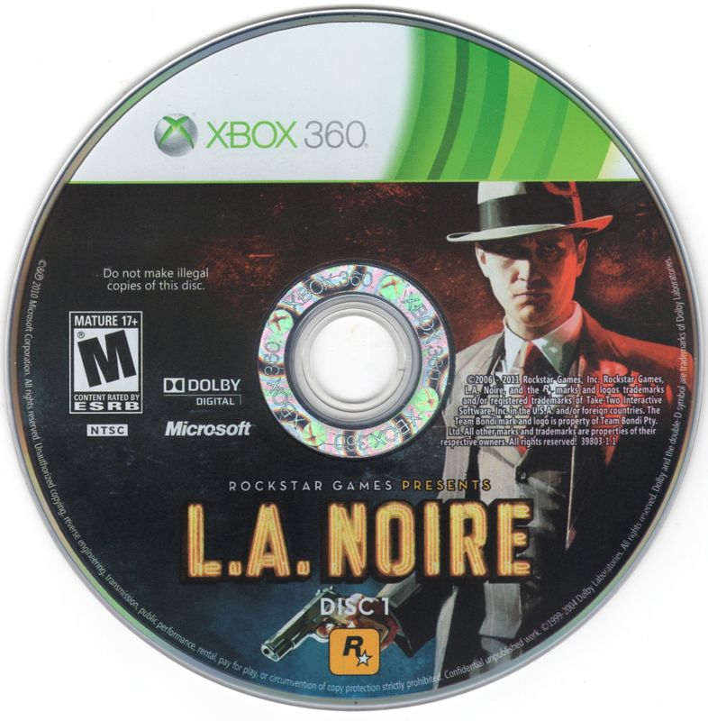 Media for L.A. Noire (Xbox 360): Disc 1/3