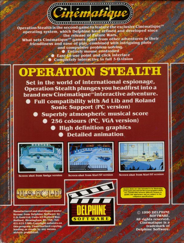 Back Cover for 007: James Bond - The Stealth Affair (Atari ST)