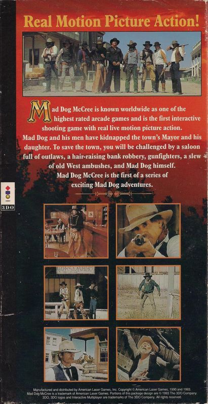 Back Cover for Mad Dog McCree (3DO)