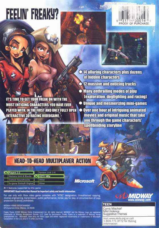 Back Cover for Freaky Flyers (Xbox)