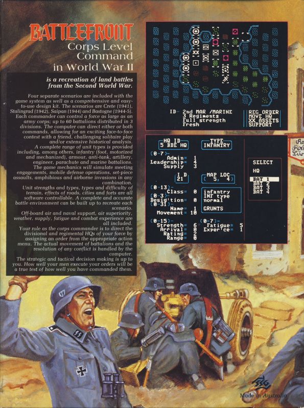 Back Cover for Battlefront (Commodore 64)