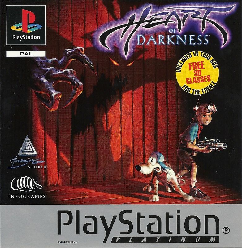 Front Cover for Heart of Darkness (PlayStation) (Platinum Release)