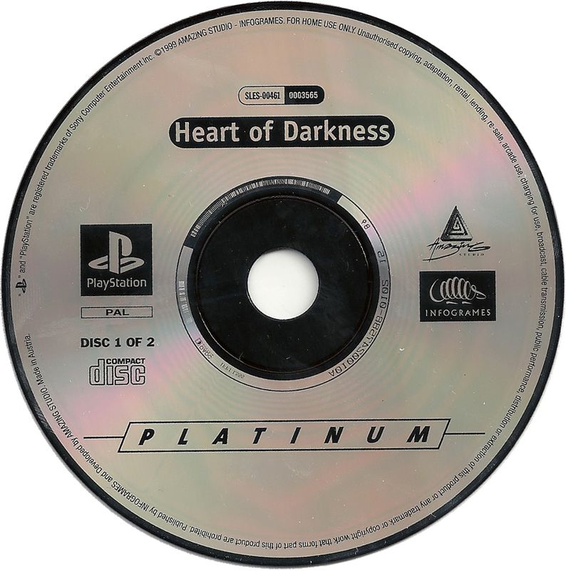 Media for Heart of Darkness (PlayStation) (Platinum Release): Disc 1 of 2