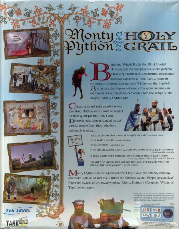 Monty Python & the Quest for the Holy Grail cover or packaging material ...