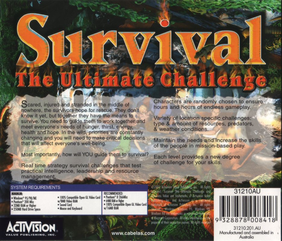 Back Cover for Survival: The Ultimate Challenge (Windows)