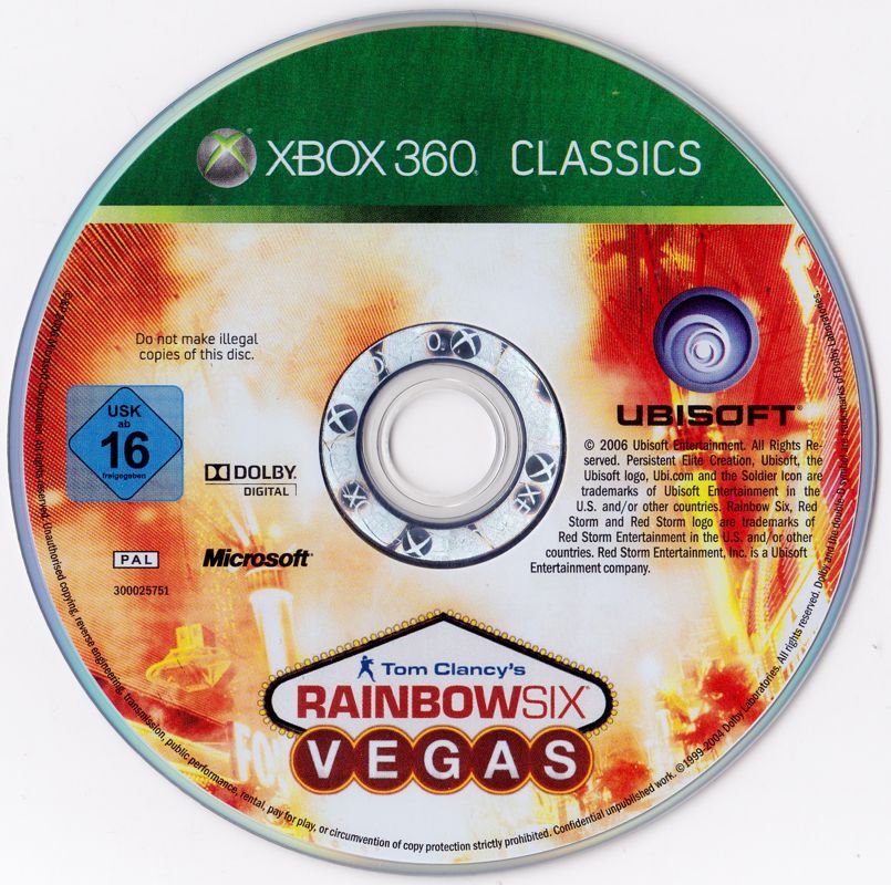 Media for Tom Clancy's Rainbow Six: Vegas (Xbox 360) (Classics Bestsellers release)