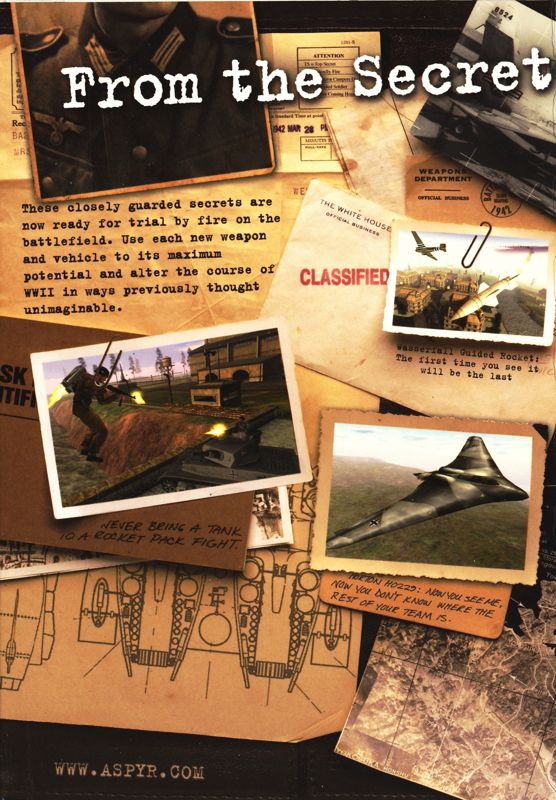 Inside Cover for Battlefield 1942: Secret Weapons of WWII (Macintosh): Left