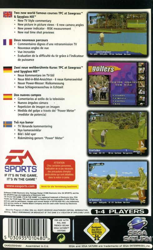 Back Cover for PGA Tour 97 (SEGA Saturn)