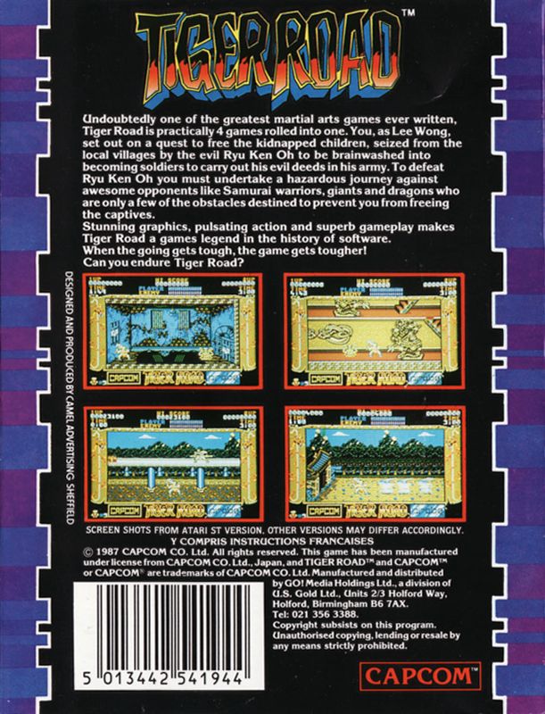 Back Cover for Tiger Road (ZX Spectrum)