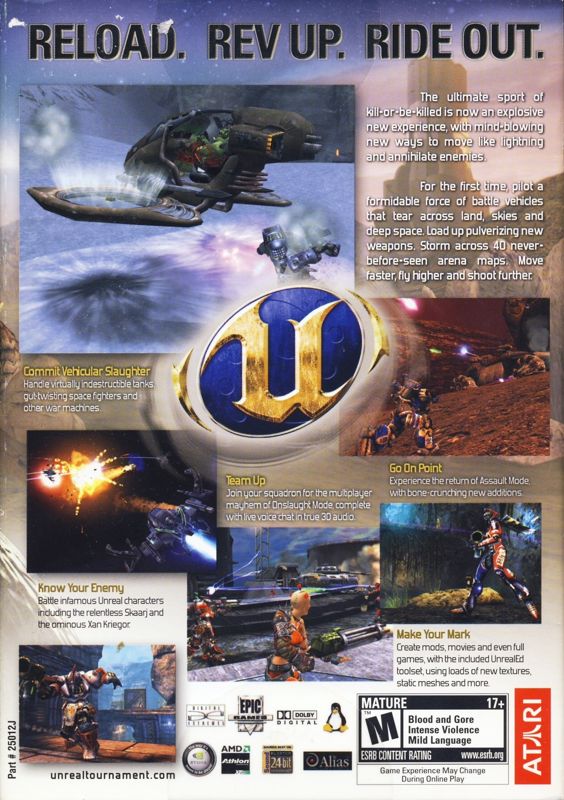 Back Cover for Unreal Tournament 2004 (Linux and Windows) (Small box release)
