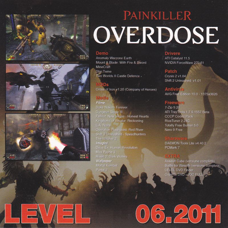 Back Cover for Painkiller: Overdose (Windows) (Level 06/2011 covermount)