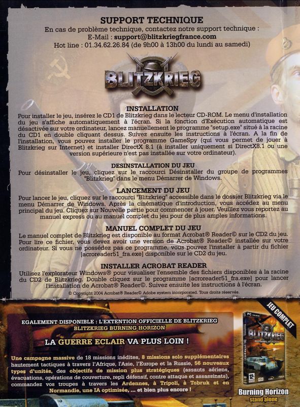 Inside Cover for Blitzkrieg (Windows) (Collection Strategie / Play Good Games! release): Left side