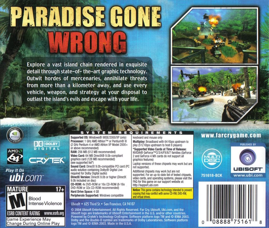 Back Cover for Far Cry (Windows) (Re-release)