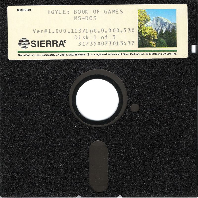 Media for Hoyle: Official Book of Games - Volume 1 (DOS) (Dual Media release (Version 1.000.113)): 5.25" Disk 1/3