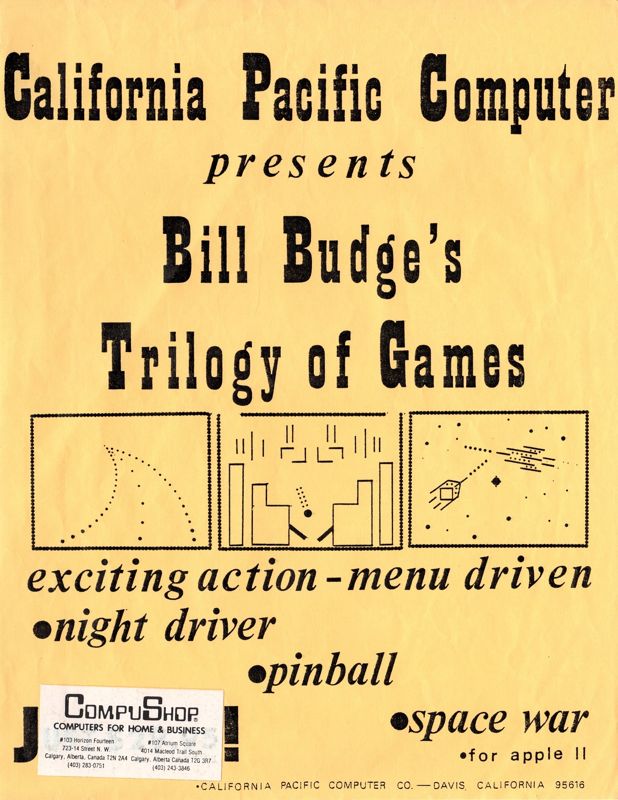 Bill Budge's Trilogy of Games (1980) - MobyGames