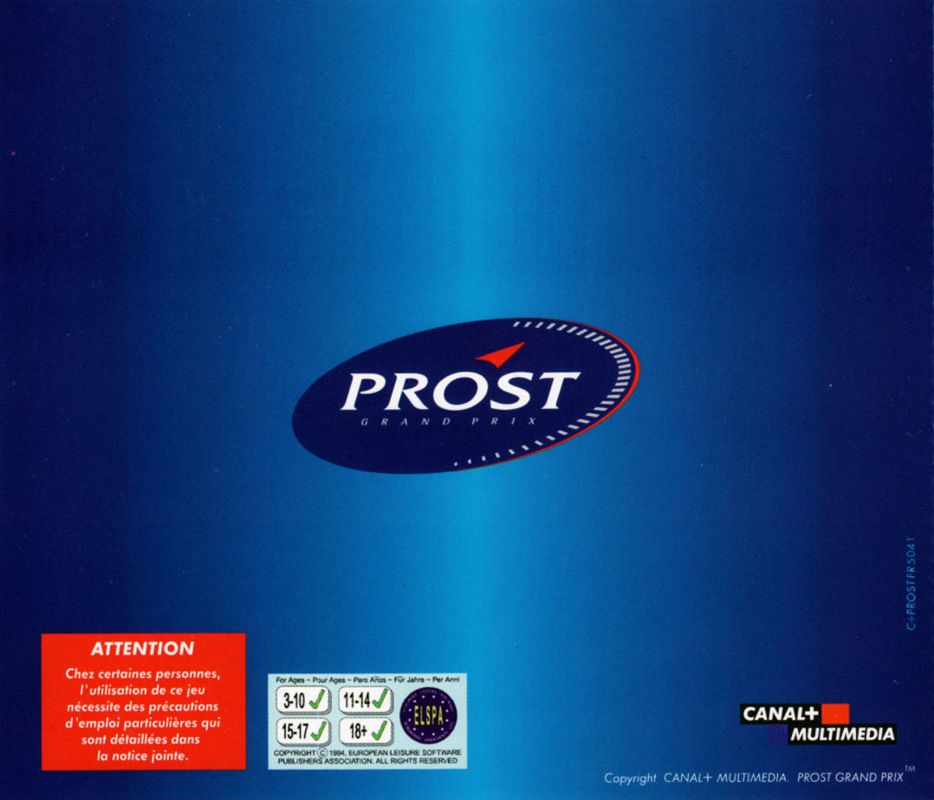 Other for Prost Grand Prix 1998 (DOS and Windows): Jewel Case - Back