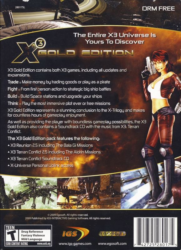 Back Cover for X³: Gold Edition (Windows)