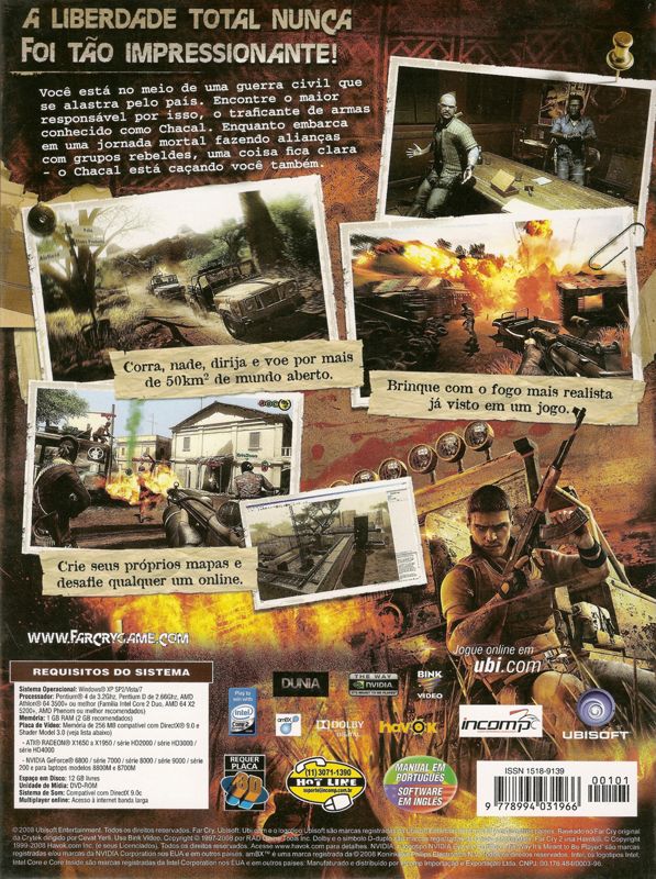 Back Cover for Far Cry 2 (Windows) (Fullgames #101 covermount)