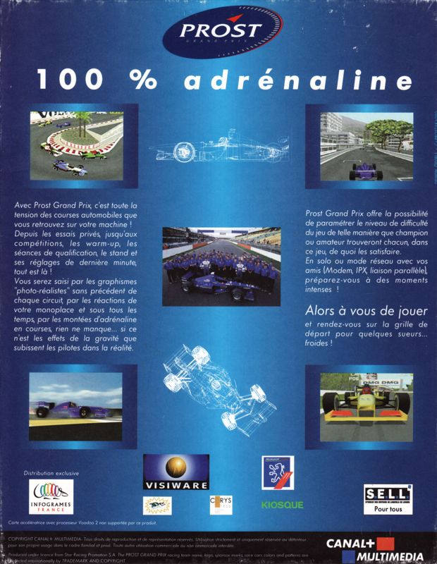 Back Cover for Prost Grand Prix 1998 (DOS and Windows)