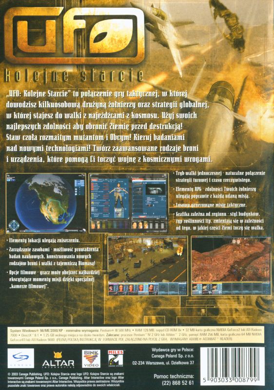 Back Cover for UFO: Aftermath (Windows)