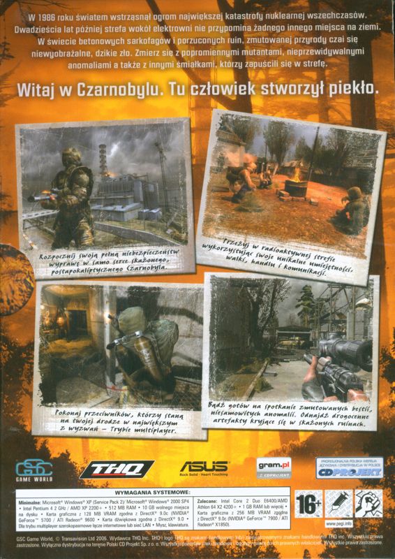 Back Cover for S.T.A.L.K.E.R.: Shadow of Chernobyl (Windows)