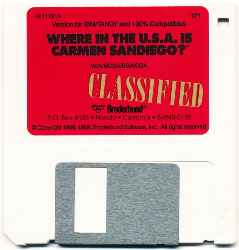 Media for Where in the U.S.A. Is Carmen Sandiego? (Enhanced) (DOS): 3.5" Disk