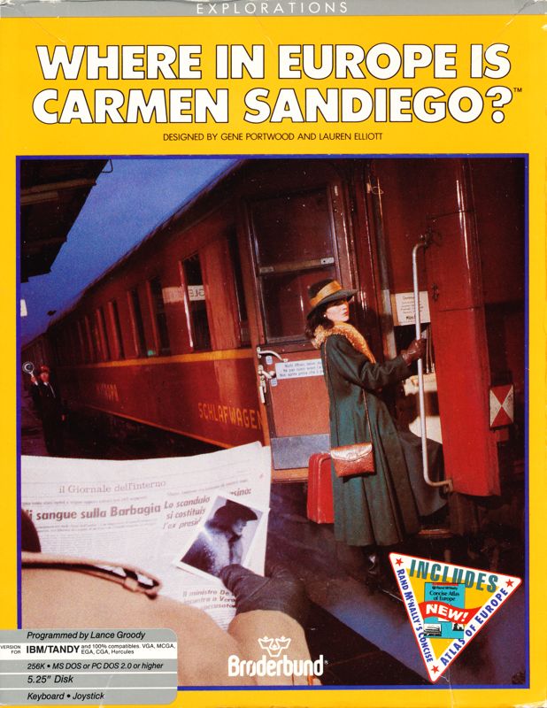 Front Cover for Where in Europe is Carmen Sandiego? (DOS) (Dual media release)