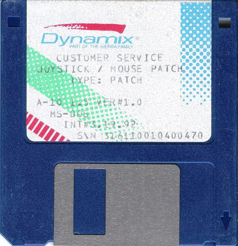 Media for A-10 Tank Killer (DOS) (Dual Media release (Version 1.51)): Customer Service Patch Disk