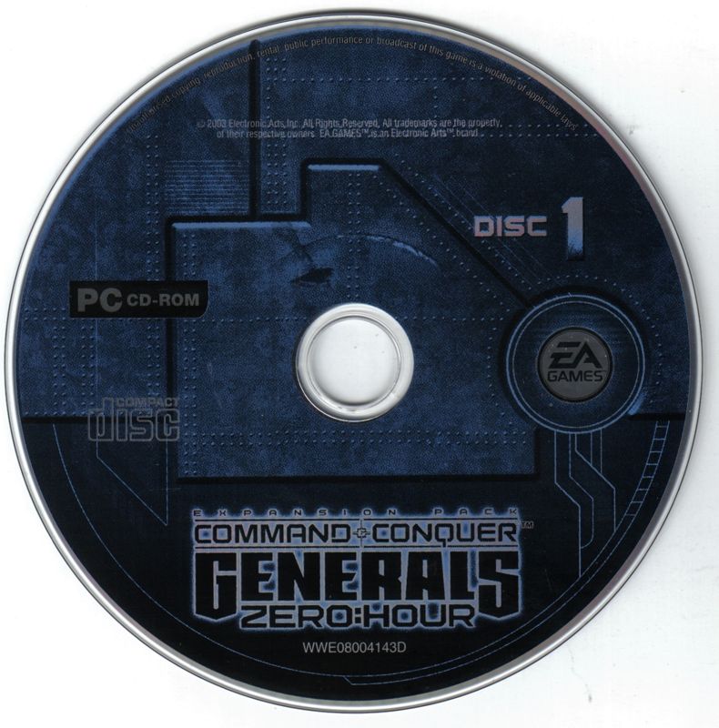 Media for Command & Conquer: Generals - Zero:Hour (Windows): Disc 1