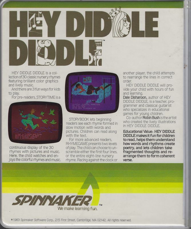 Back Cover for Hey Diddle Diddle (DOS)