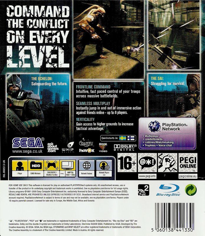 Back Cover for Stormrise (PlayStation 3)