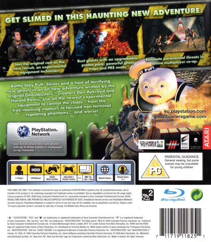 Back Cover for Ghostbusters: The Video Game (PlayStation 3)