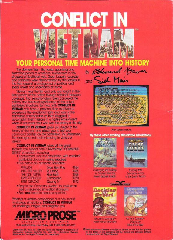 Back Cover for Conflict in Vietnam (PC Booter) (Version 431.02)