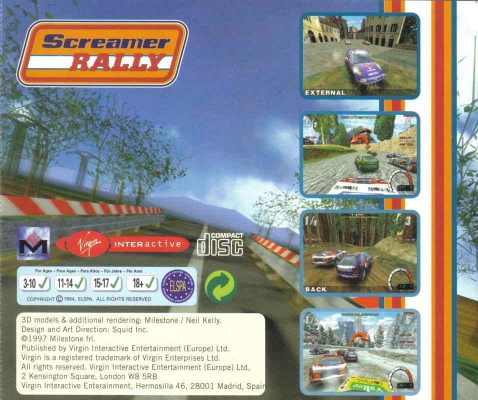 Other for Screamer Rally (DOS): Jewel Case: Back