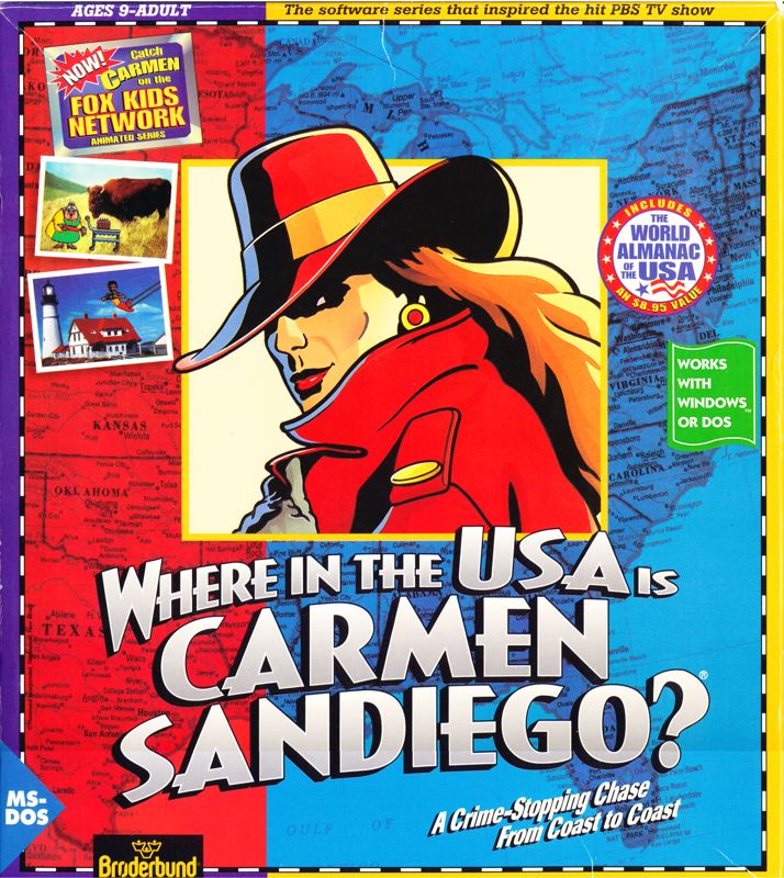 Front Cover for Where in the USA Is Carmen Sandiego? (Deluxe Edition) (DOS)