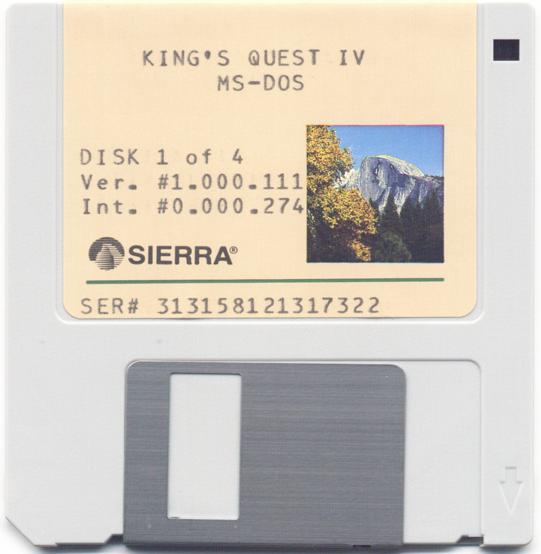 Media for King's Quest IV: The Perils of Rosella (DOS) (Contest release): 3.5" Disk 1