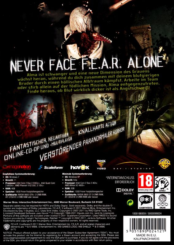 Back Cover for F.3.A.R. (Windows)