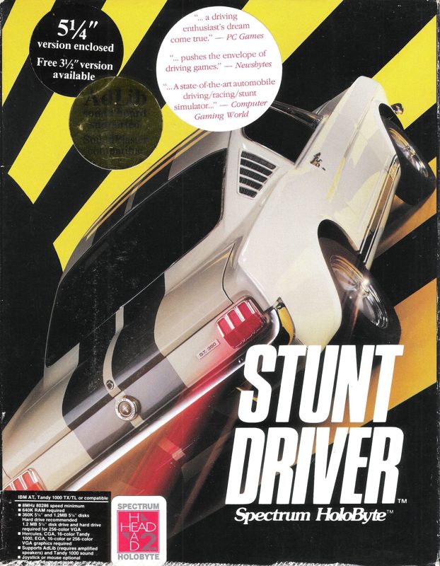 Front Cover for Stunt Driver (DOS) (1991 re-release)