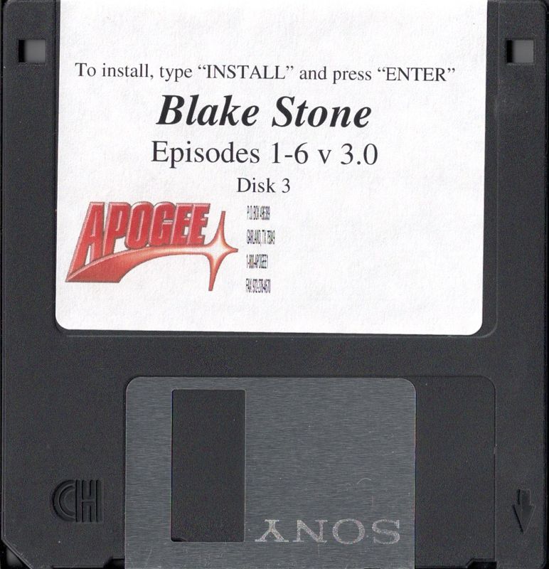 Media for Blake Stone: Aliens of Gold (DOS) (Mail-order release): Disk 3/3