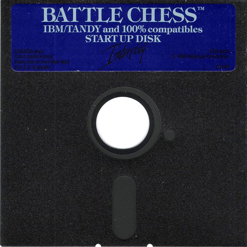 Media for Battle Chess (DOS): 5.25" Disk (1/2) (1 -- Startup Disk / 2 -- Animation Disk)