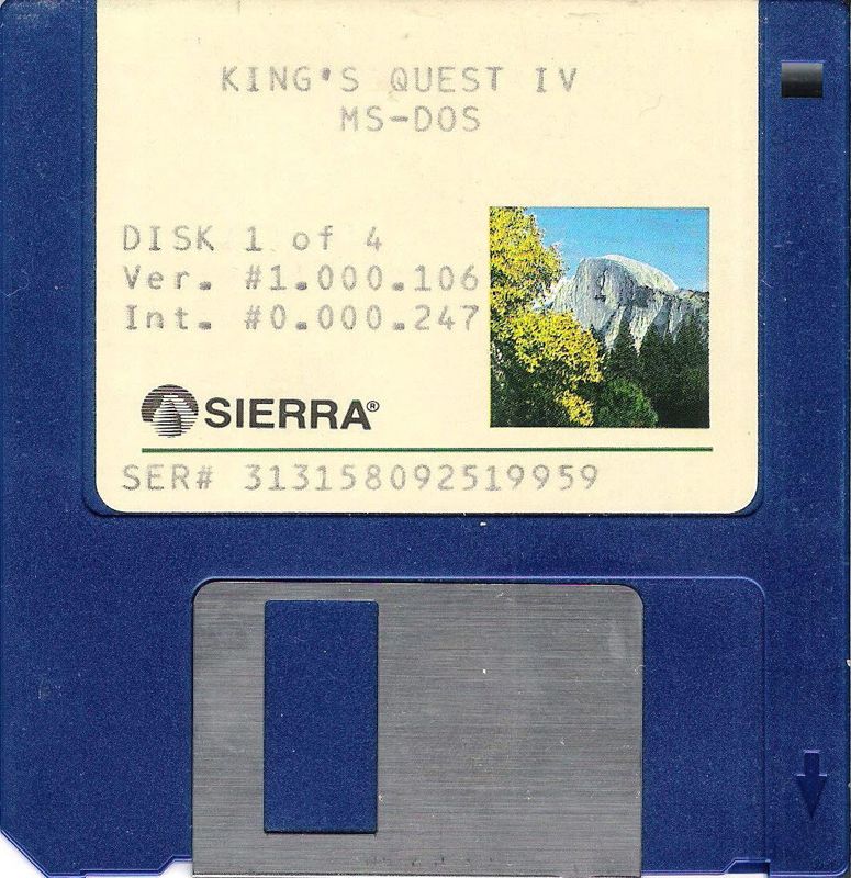 Media for King's Quest IV: The Perils of Rosella (DOS) (Dual Media Release (SCI Version 1.000.106)): 3.5" Disk (1/4)